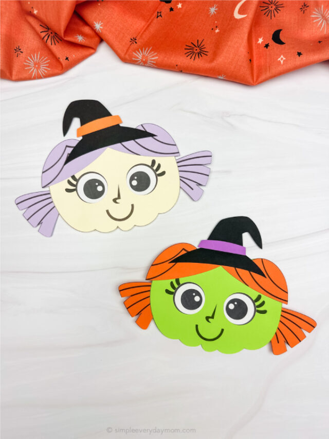 Witch Pumpkin Craft For Kids [Free Template] Story