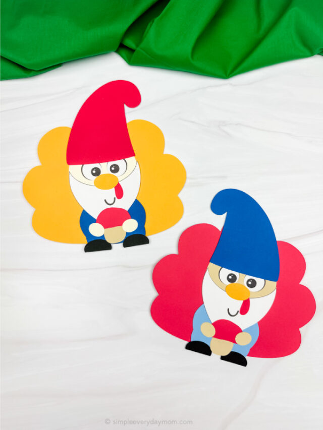 two examples of finished gnome turkey disguise craft