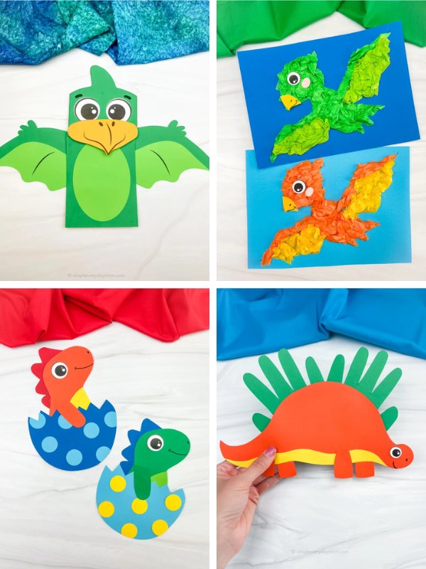 Dinosaur crafts collage