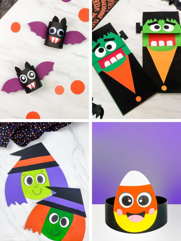 halloween time crafts collage
