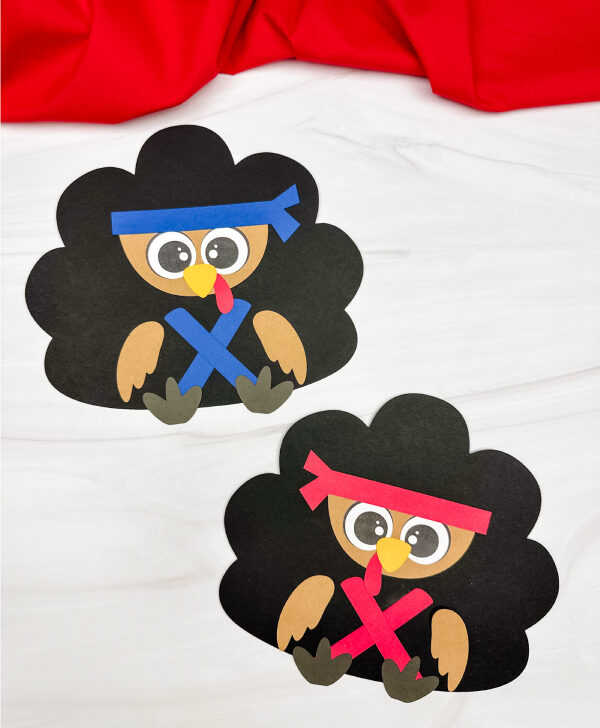two side by side examples of turkey ninja craft