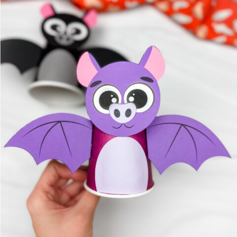 complete image of bat paper cup craft