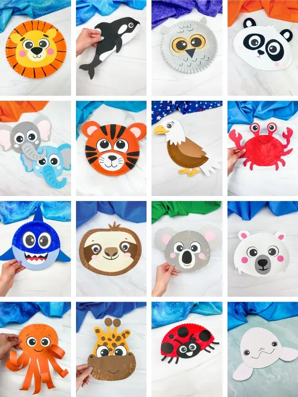 animal paper plate crafts collage