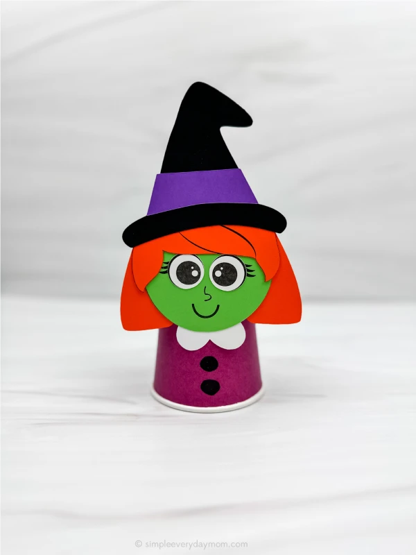 single example of witch paper cup craft
