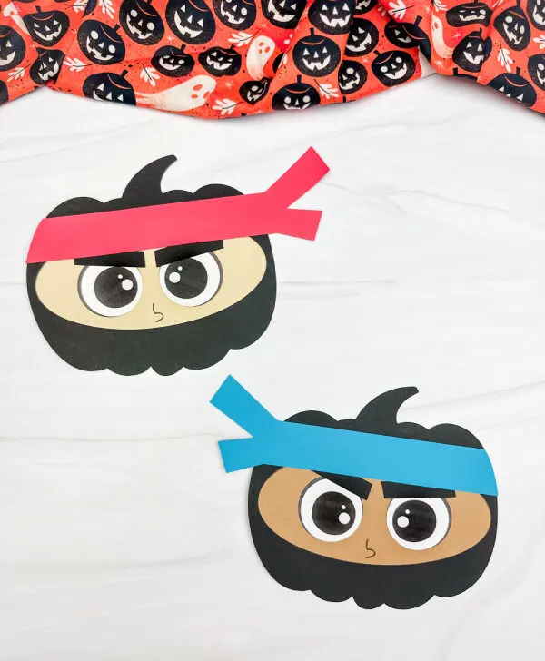 two examples of ninja pumpkin craft