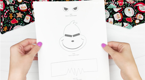 grinch paper cup template