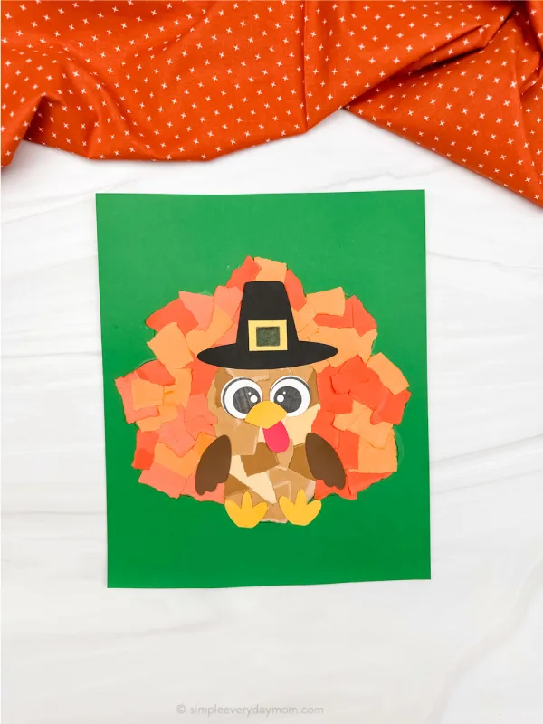 single picture of torn paper turkey craft