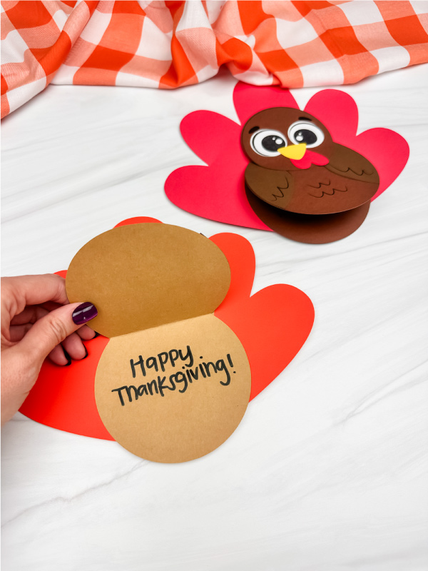 opening the turkey card craft