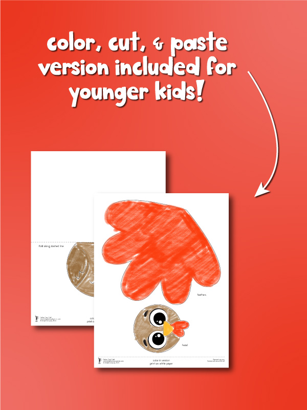 turkey card colored template