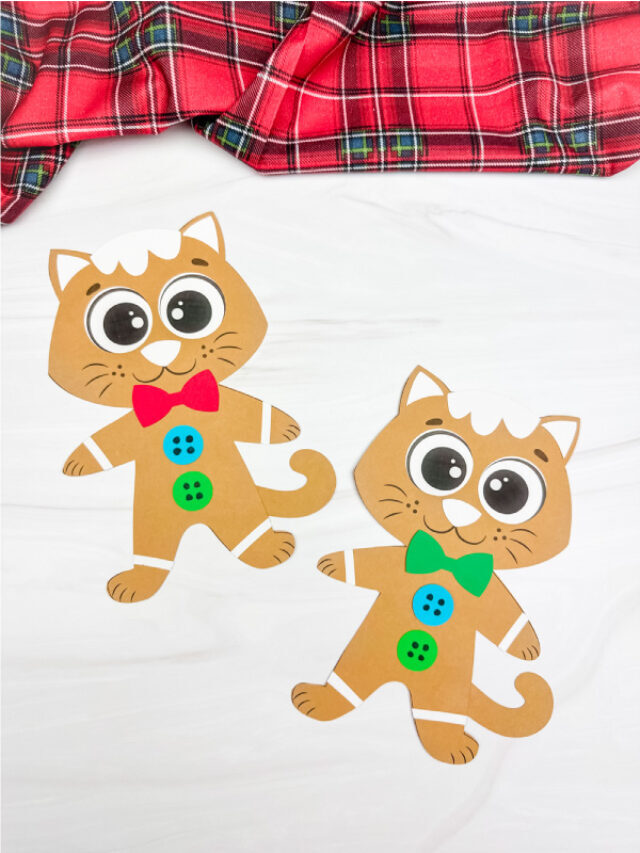 Gingerbread Cat Craft For Kids [Free Template] Story