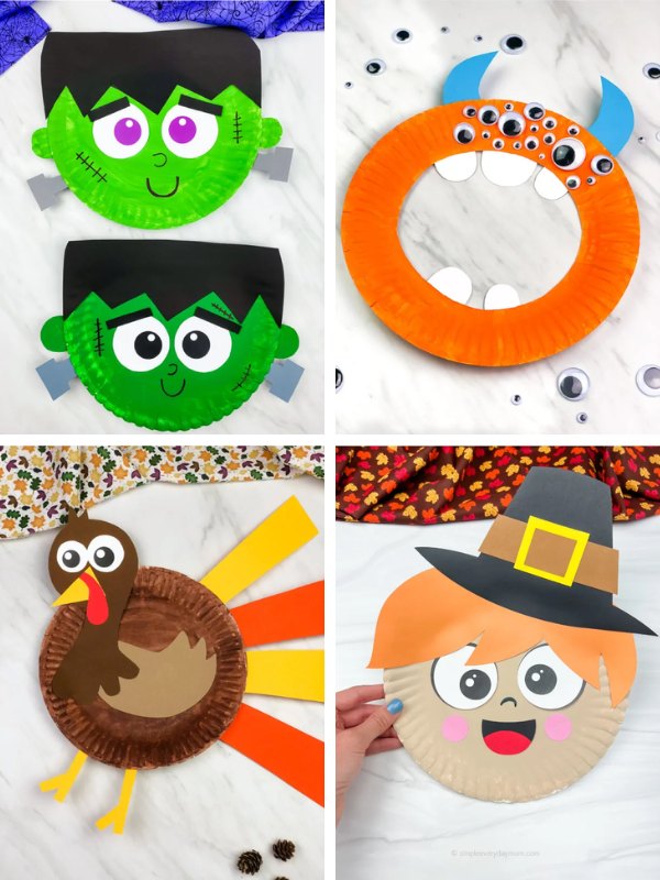 Paper plate crafts image collage