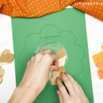 hand gluing the turkey body and image