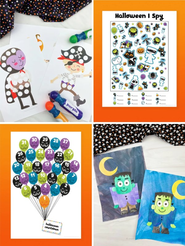 Collage image of the Fun Halloween Activities