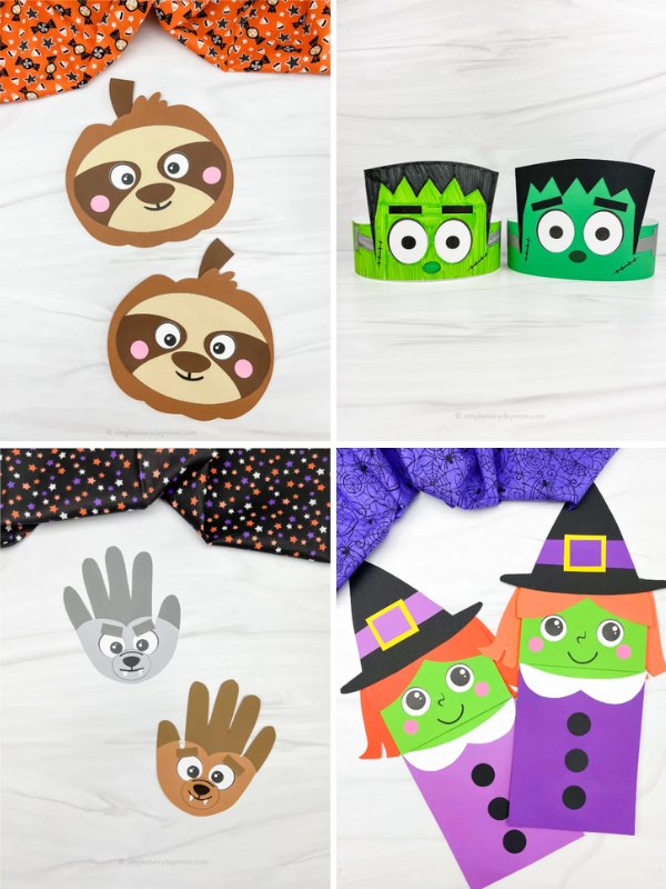 Collage image of the Halloween Craft Projects