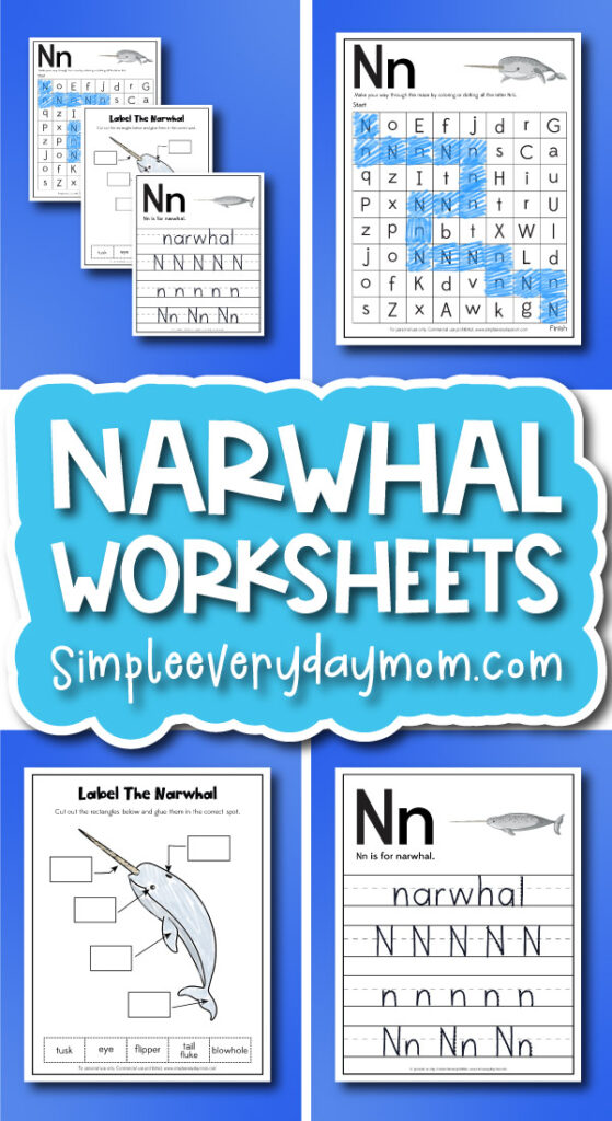 Narwhal worksheets for kids cover image