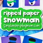 ripped paper snowman craft pinterest image