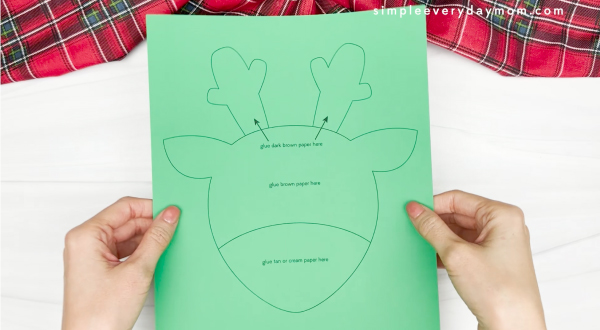 torn paper reindeer craft template
