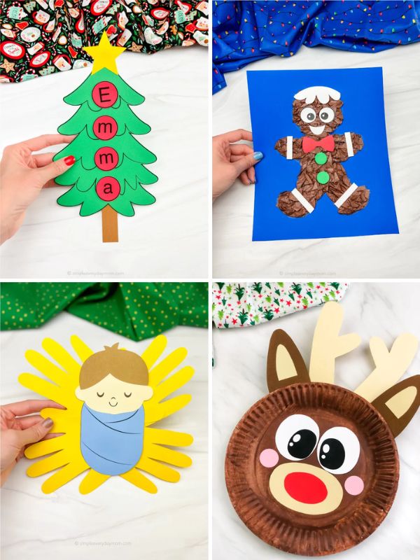 collage of Christmas Craft Ideas for preschoolers