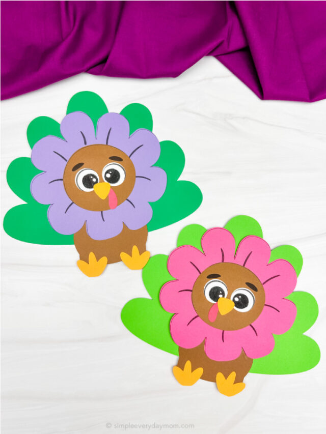 Flower Turkey Disguise Craft For Kids W/Free Template Story