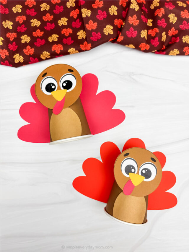 Turkey Paper Cup Craft For Kids [Free Template] Story