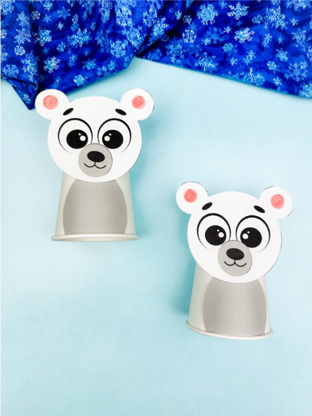 Cute Polar Bear Cup Craft For Kids [Free Template] Story