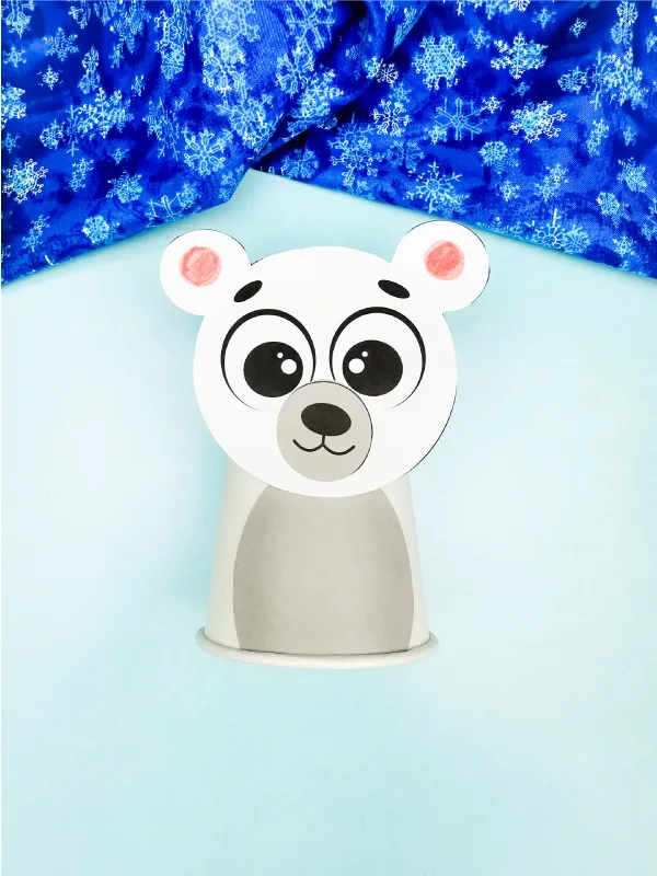 solo image of polar bear paper cup craft