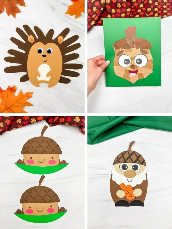 Fall crafts for kids image collage