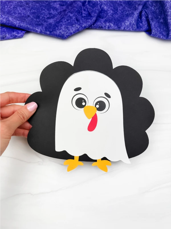 holding the ghost turkey disguise craft