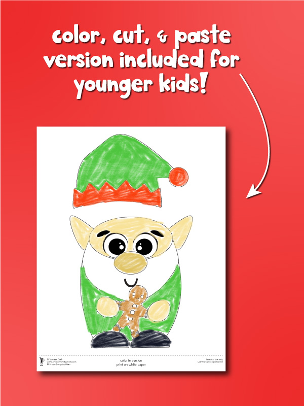 elg gnome craft colored template
