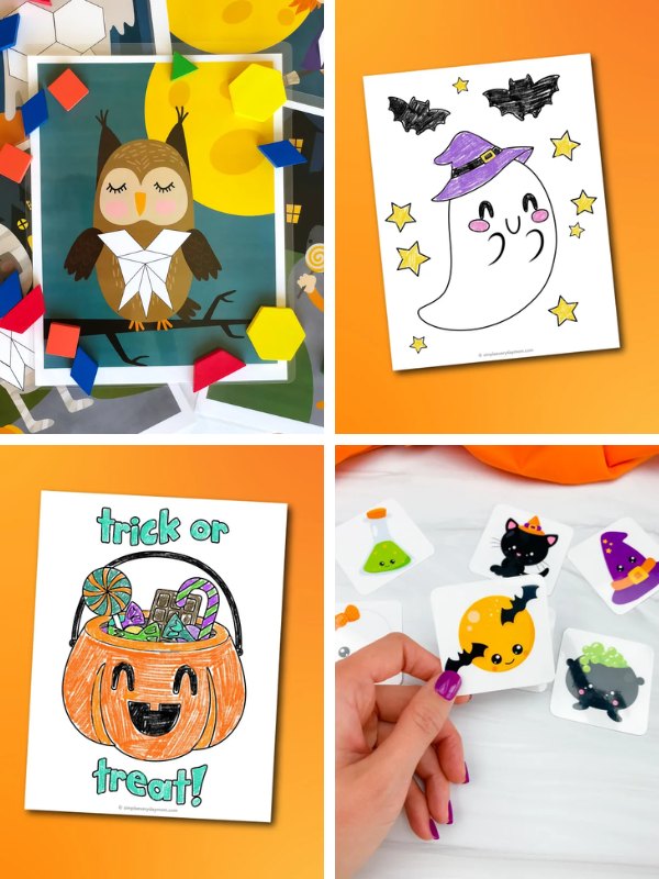 Halloween activities image collage