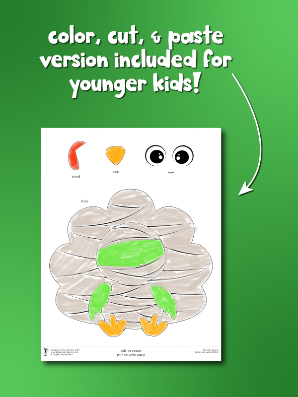 disguise a turkey mummy colored template