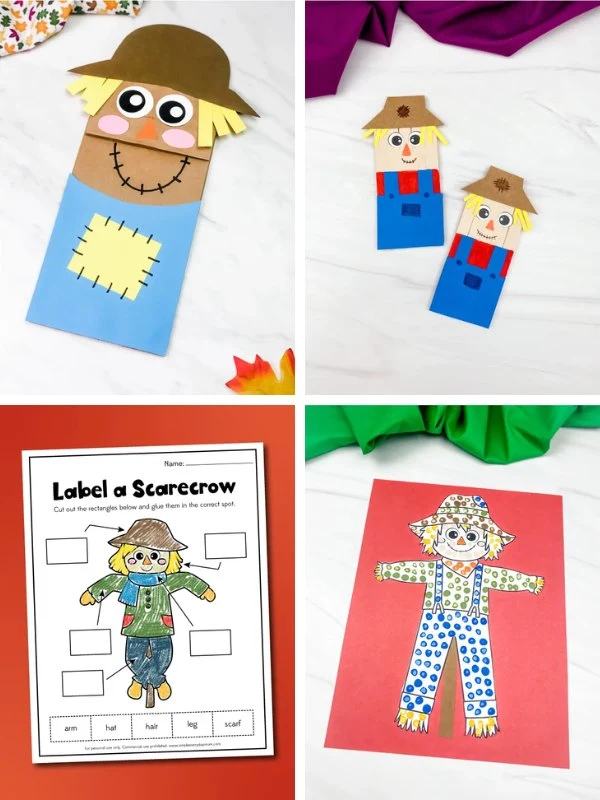 scarecrow crafts and activities image collage