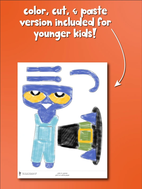 pete the cat colored template