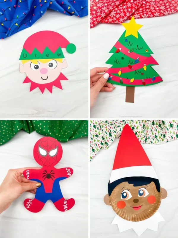 collage of Chrildrens Christmas Crafts