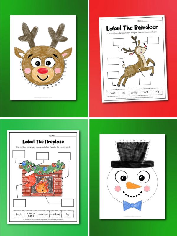collage of fun Christmas activity