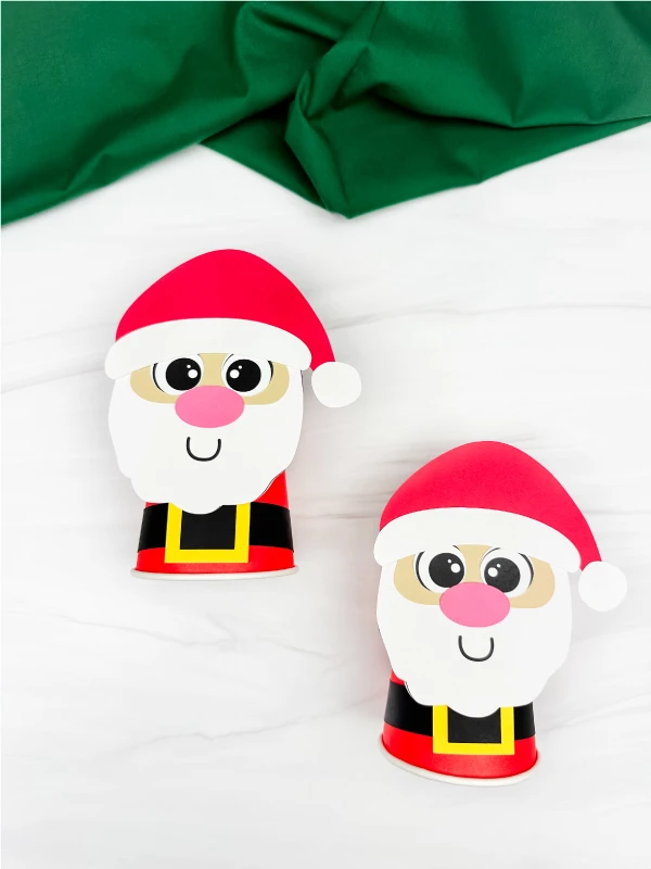double image of santa paper cup craft