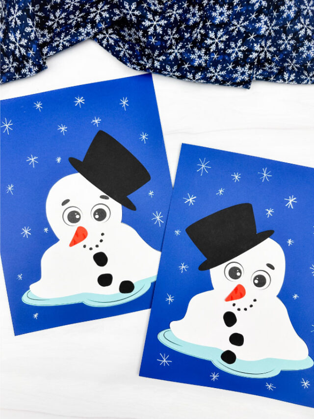 Easy Melted Snowman Craft For Kids [Free Template] Story