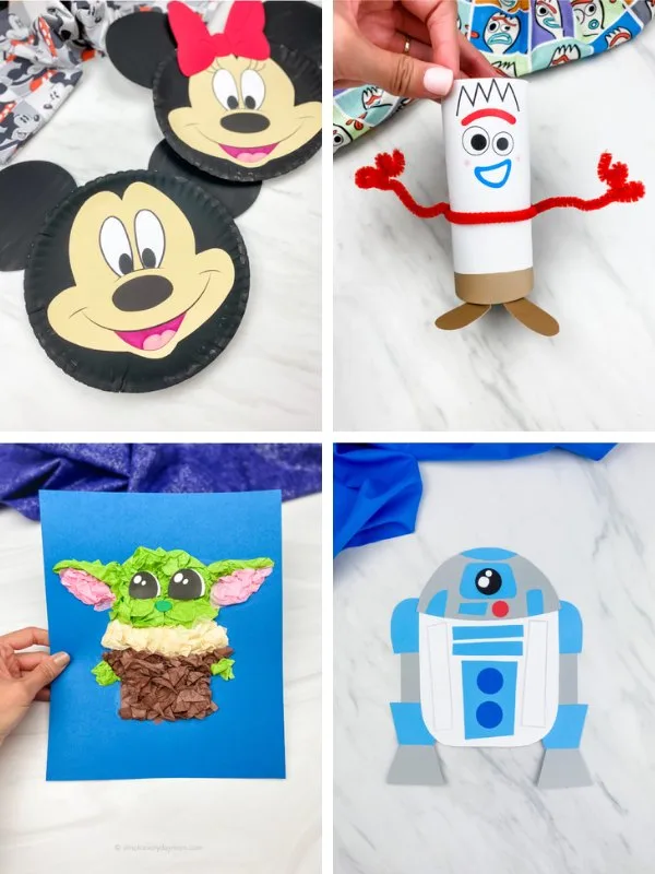 Disney activities and crafts collage