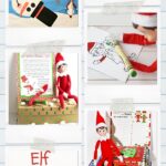 collage image of elf on the shelf classroom ideas