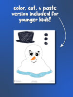 Easy Melted Snowman Craft For Kids [Free Template]