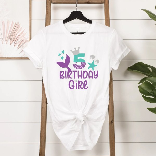 Mermaid birthday party t shirt