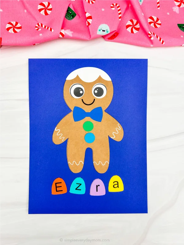 finished gingerbread man name craft