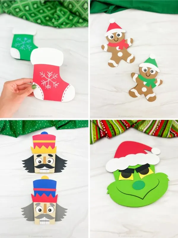 collage of christmas card crafts