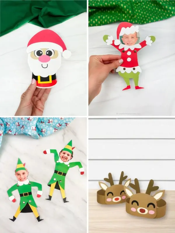 collage of christmas craft activities