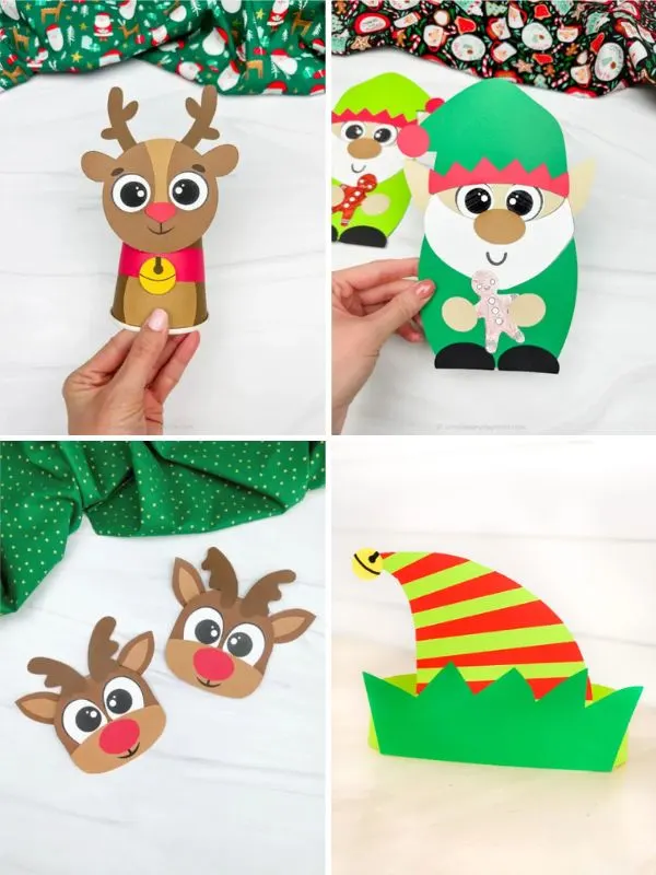 collage of Christmas paper crafts