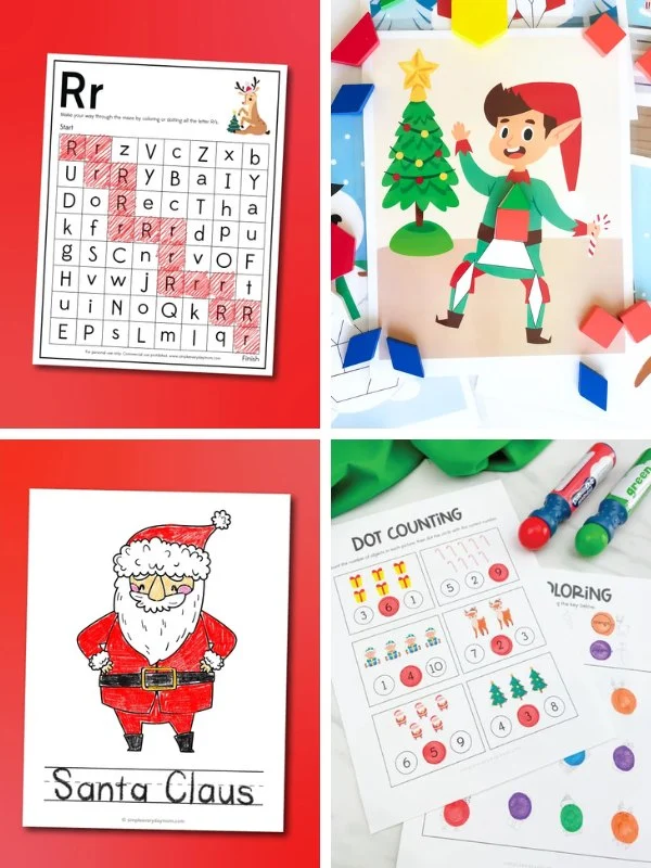 Christmas activities for kids collage