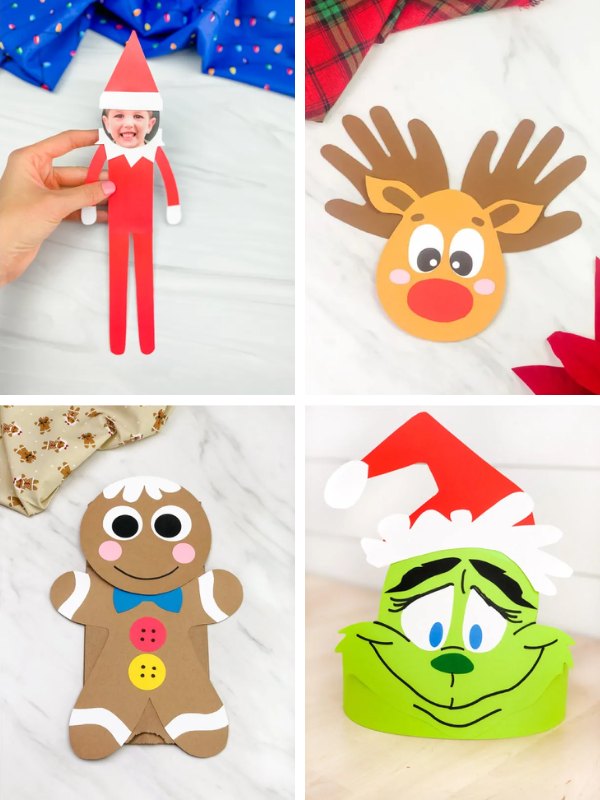 Christmas crafts for kids collage