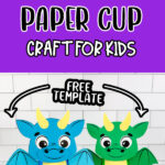 dragon paper cup craft pinterest image