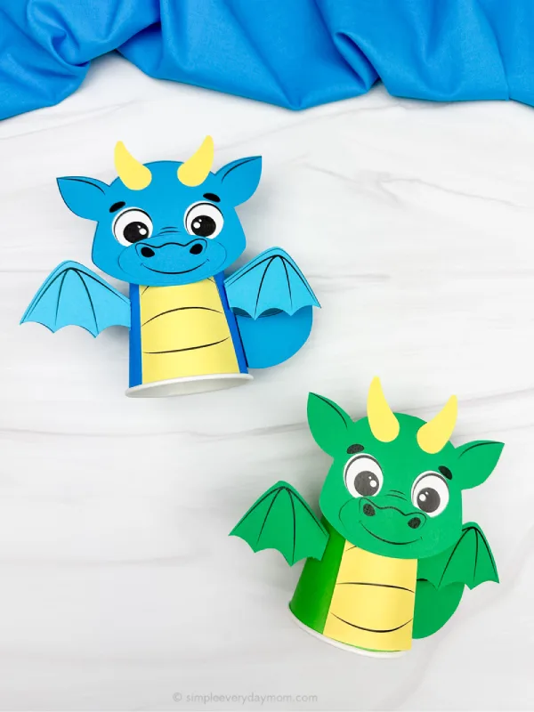 two version of dragon paper cup craft