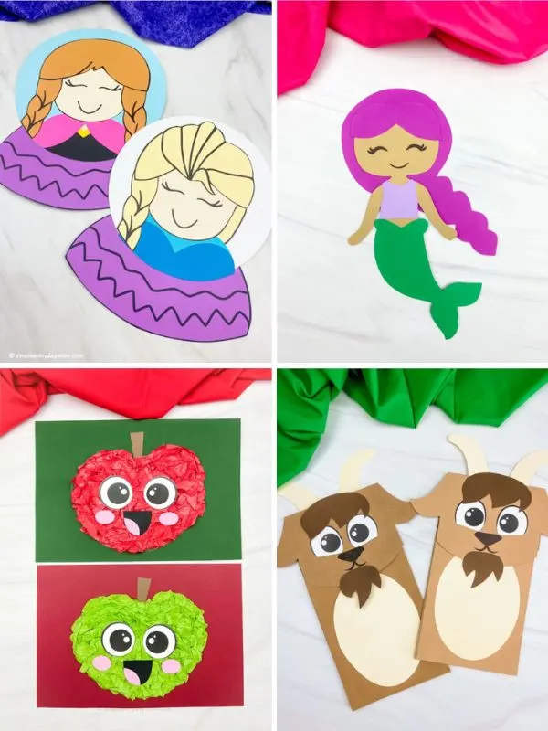 collage of fairy tale crafts for kids